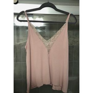 Pink Lace Tank Top